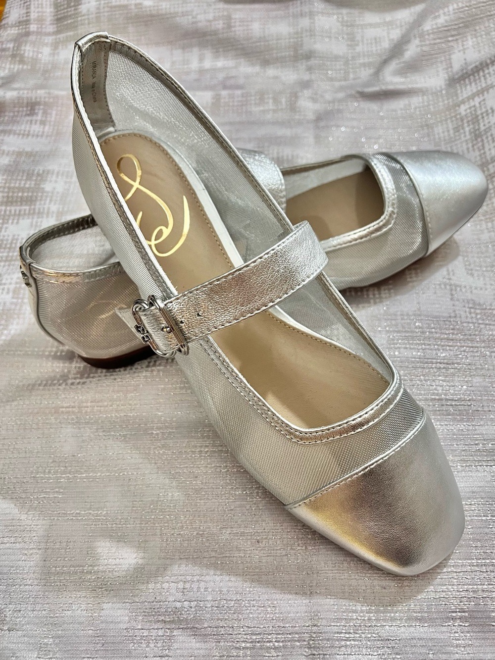 NWOB $130 Sam Edelman - Miranda Mary Jane Flat Silver - Picture 5 of 8